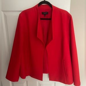 Talbots Open Front Red Blazer